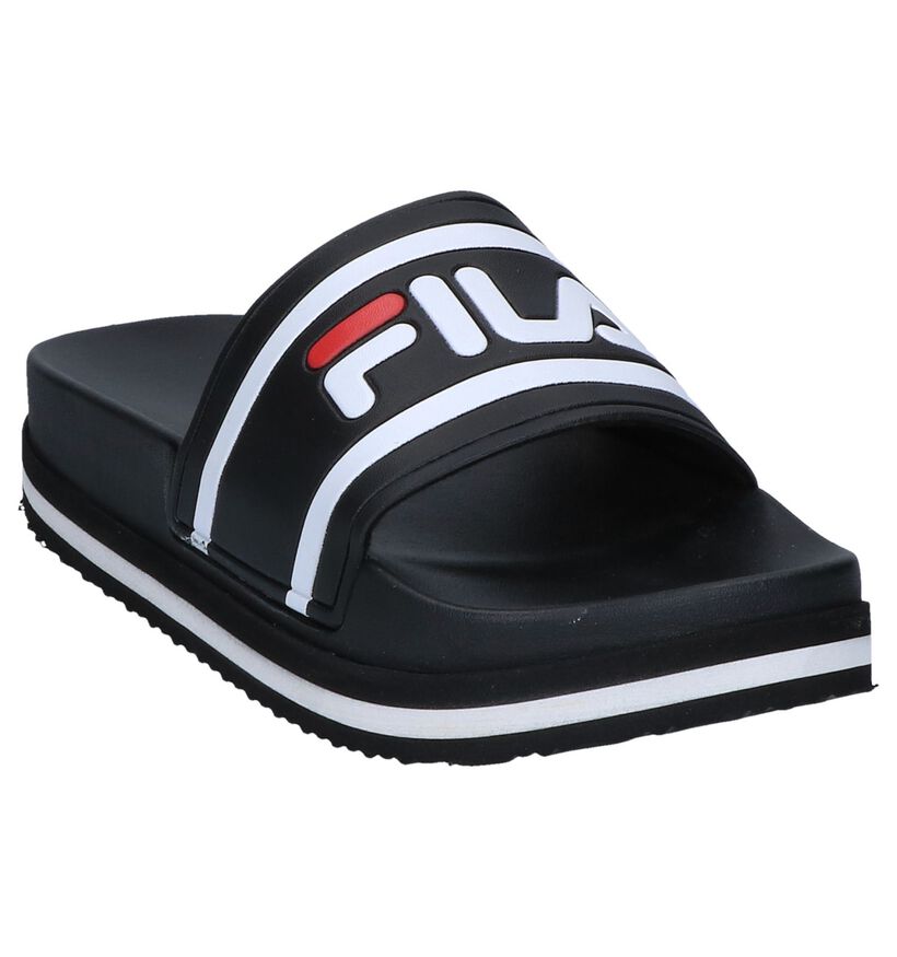 Fila Morro Bay Zeppa Zwarte Badslippers in kunststof (240848)