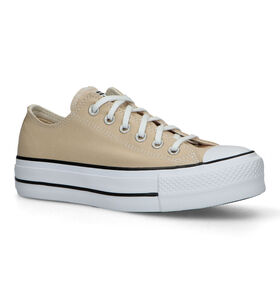Converse Chuck Taylor All Star Lift Platform Beige Sneakers in stof (325470)