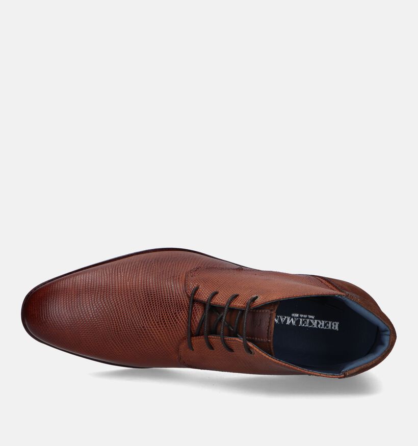 Berkelmans Sarvar Cognac Geklede Veterschoenen voor heren (331388) - geschikt voor steunzolen