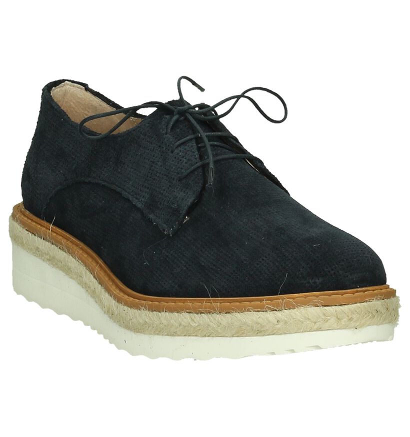 Hampton Bays Chaussures à lacets en Bleu foncé en nubuck (190599)