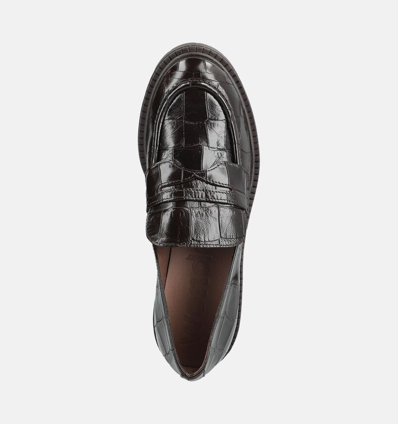 Wonders Donkerbruine Loafers met Lage Hak voor dames (381444)