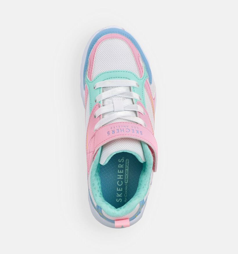 Skechers Uno Lite Baskets Colorblock en Blanc pour filles (367813) - pour semelles orthop&eacute;diques