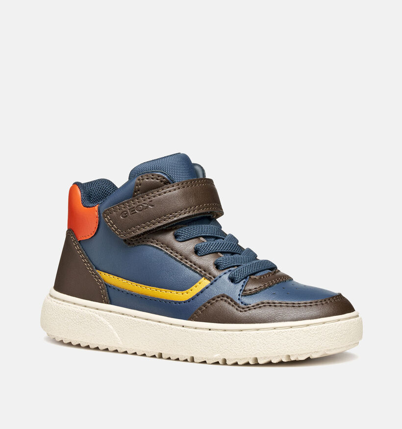 Geox Theleven Blauwe/Bruine Sneakers voor jongens (360368) - geschikt voor steunzolen