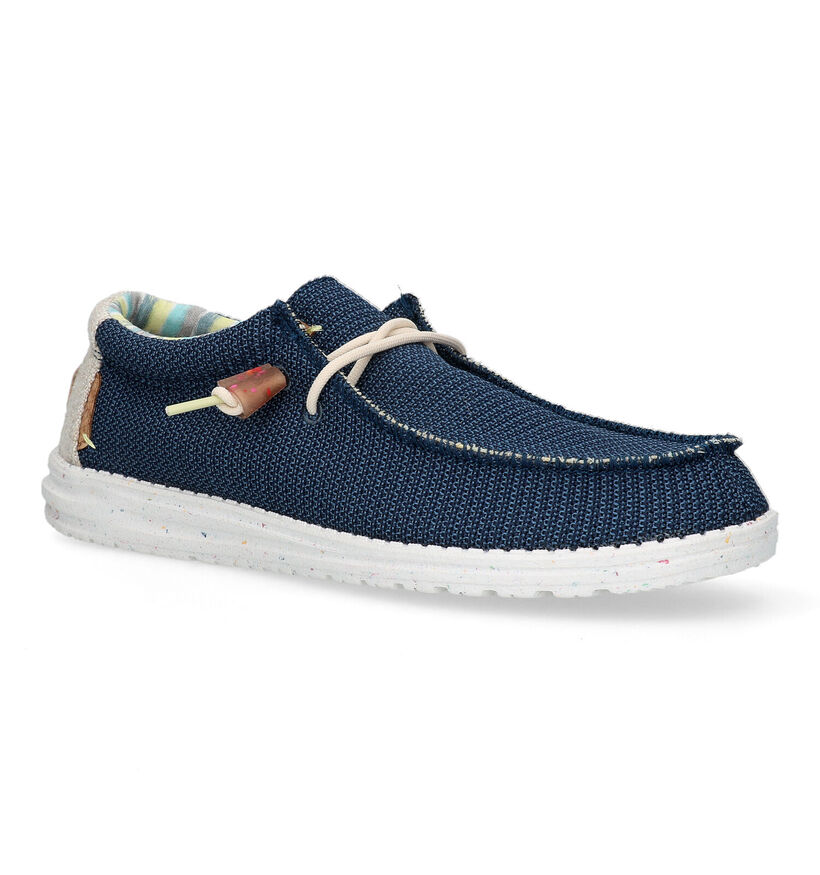 HEYDUDE Wally Eco Strech Mocassins en Bleu pour hommes (324852) - pour semelles orthopédiques