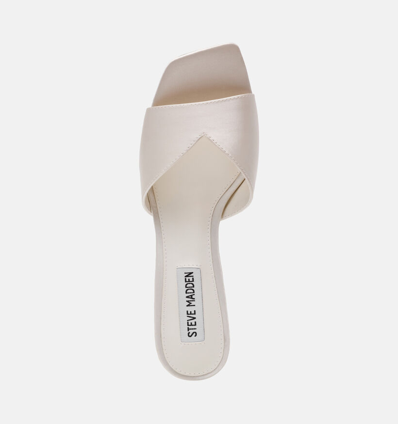 Steve Madden Ivie Ivory Pearl Nu-pieds &agrave; talons en Blanc pour femmes (379921)