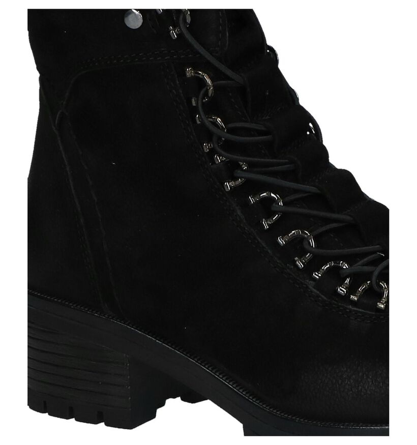 Zwarte Boots met Rits/Veter Baboos in leer (235323)