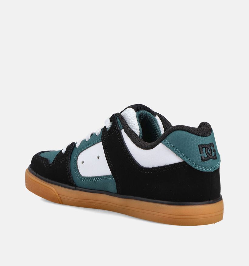 DC Shoes Pure Elastic Baskets en Vert/Noir pour filles, gar&ccedil;ons (368722) - pour semelles orthop&eacute;diques