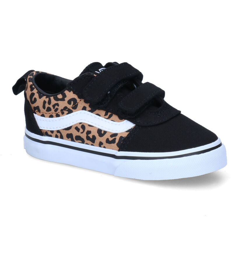 Vans Ward Cheetah Baskets en Noir en textile (303049)