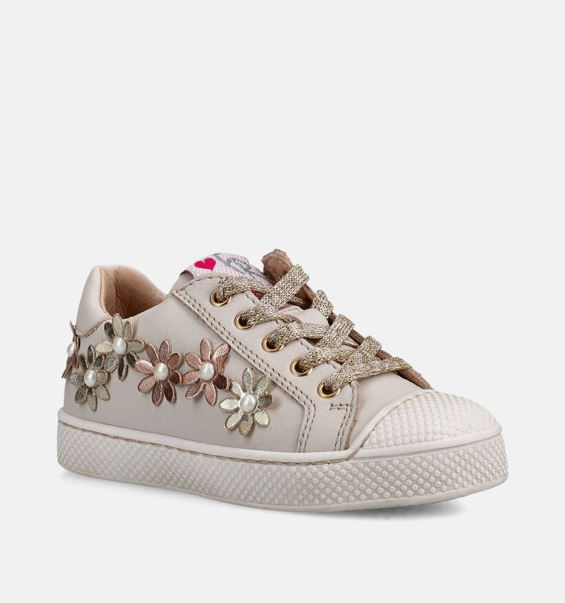 FR by Romagnoli Flowers Ecru Sneakers voor meisjes (372097) - geschikt voor steunzolen