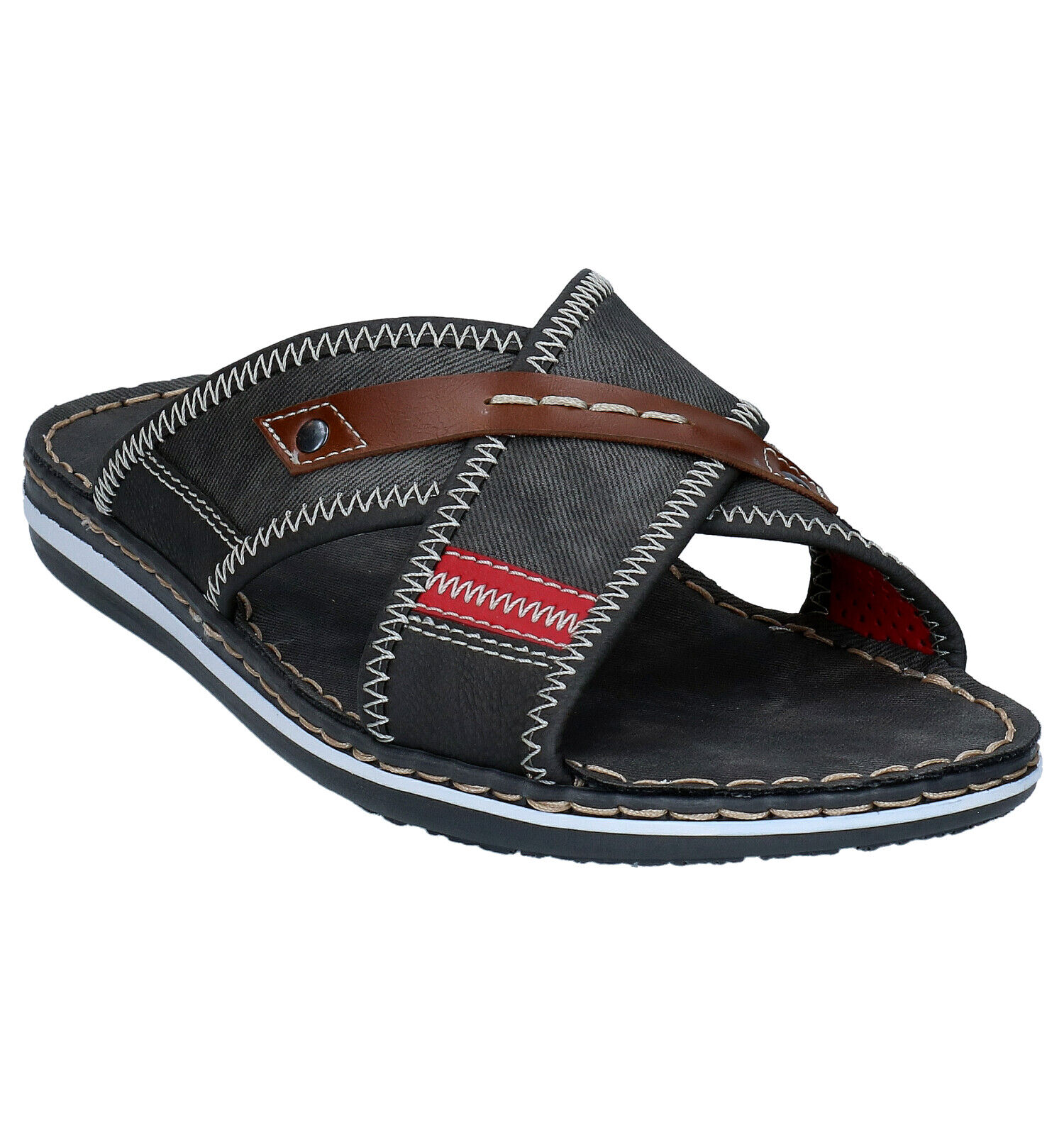 Rieker Grijze Slippers Heren Slippers Online op TORFS.BE