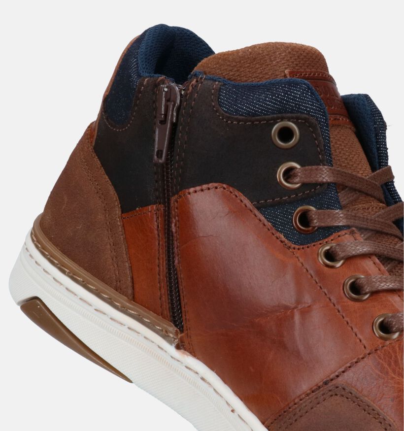 Bullboxer Cognac Hoge Schoenen voor heren (328904) - geschikt voor steunzolen