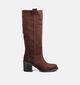 Laurent David Bottes hautes en Brun foncé pour femmes (372472)