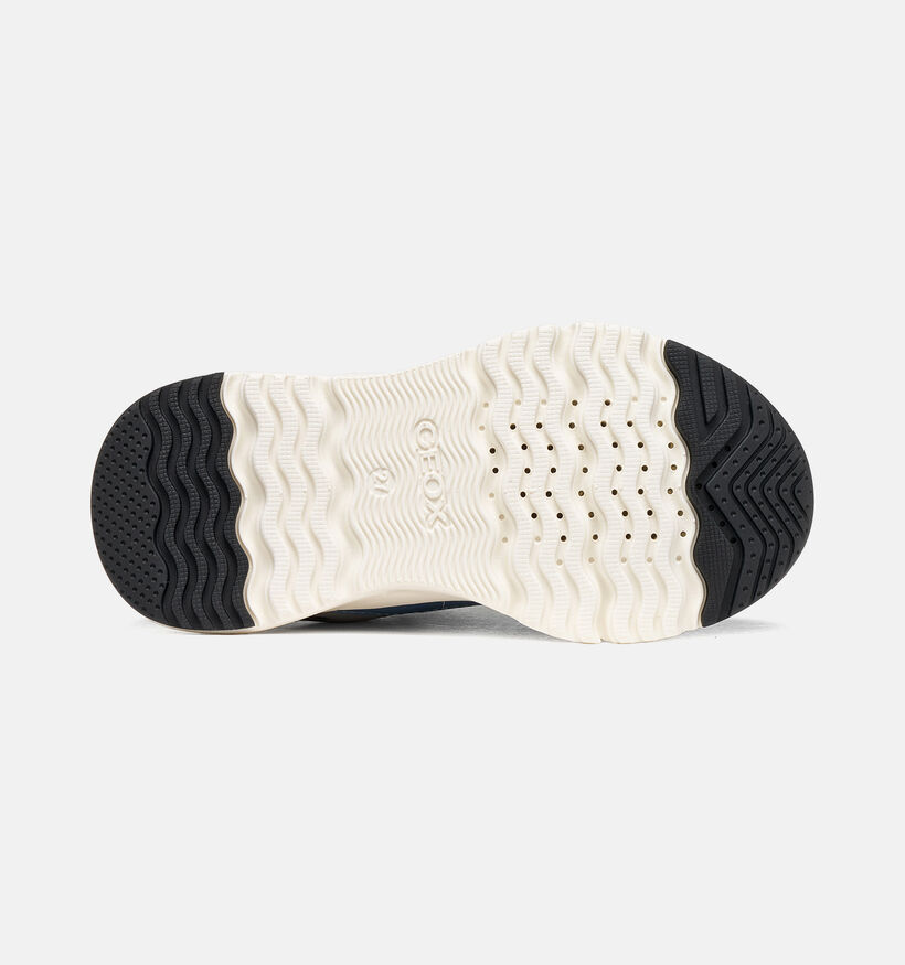 Geox Loftus Denim Baskets basses en Bleu pour gar&ccedil;ons (377726) - pour semelles orthop&eacute;diques