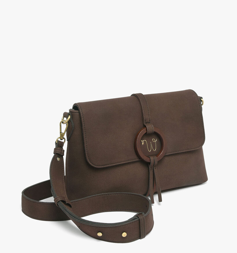 Woomen Verveine Sac port&eacute; crois&eacute; en Brun fonc&eacute; pour femmes (378674)