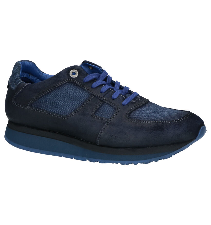 Braend Blauwe Sneakers in daim (261037)