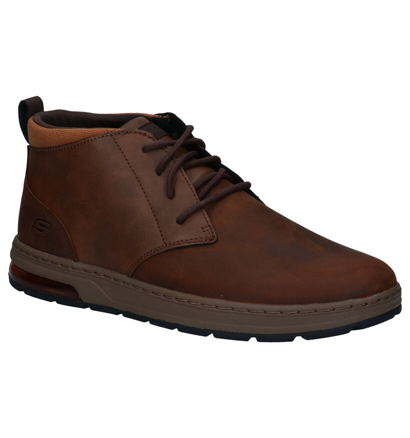 Skechers Evenston Renli Zwarte Hoge Schoenen in kunstleer (295656)