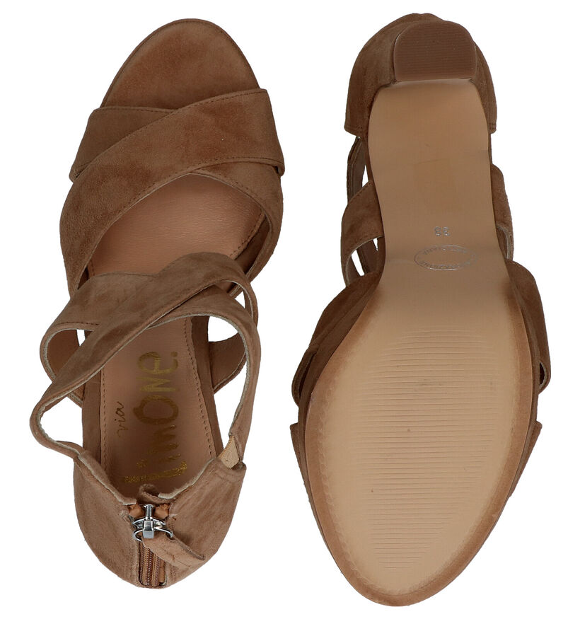 Via Limone Cognac Sandalen in nubuck (298892)