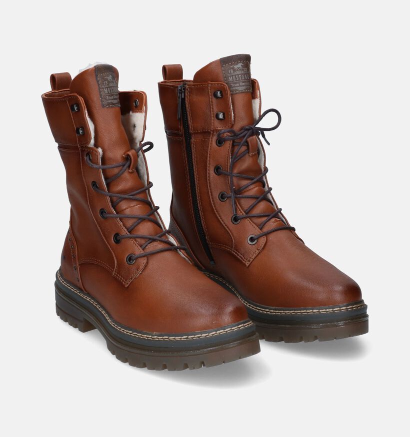 Mustang Boots à lacets en Cognac pour femmes (313790)