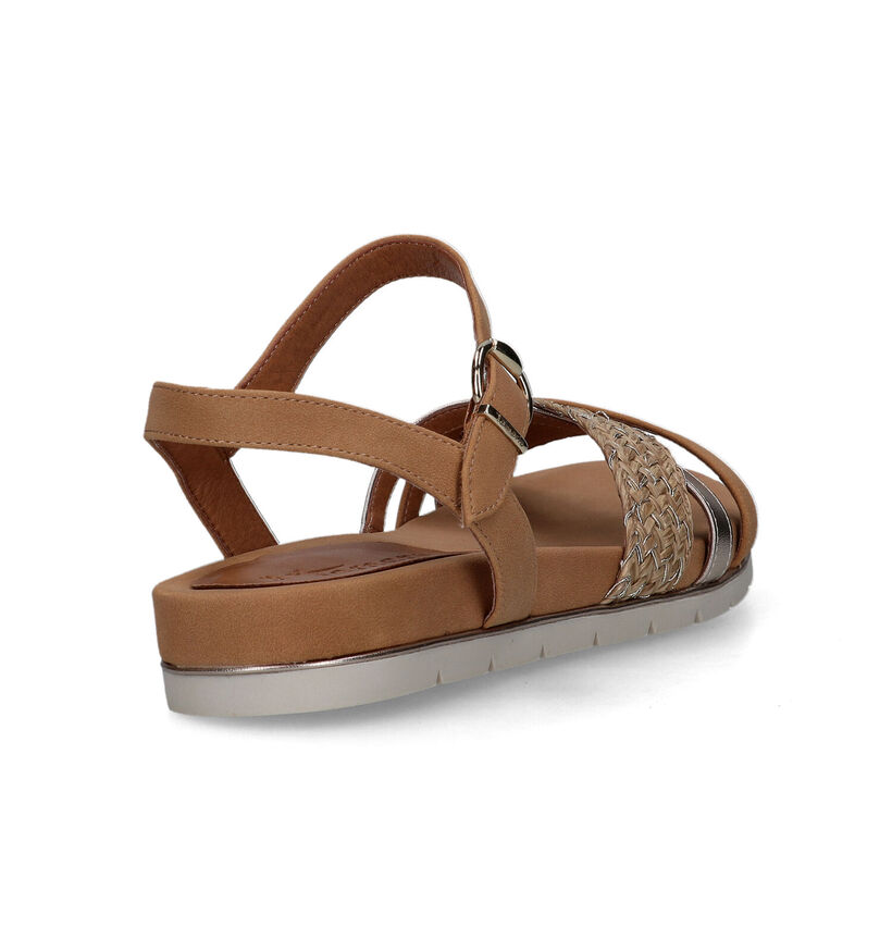 Tamaris Sandales plates en Camel en simili cuir (322275)