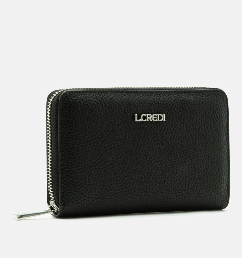 L.Credi Perla Porte-monnaies zipp&eacute; en Noir pour femmes (379573)