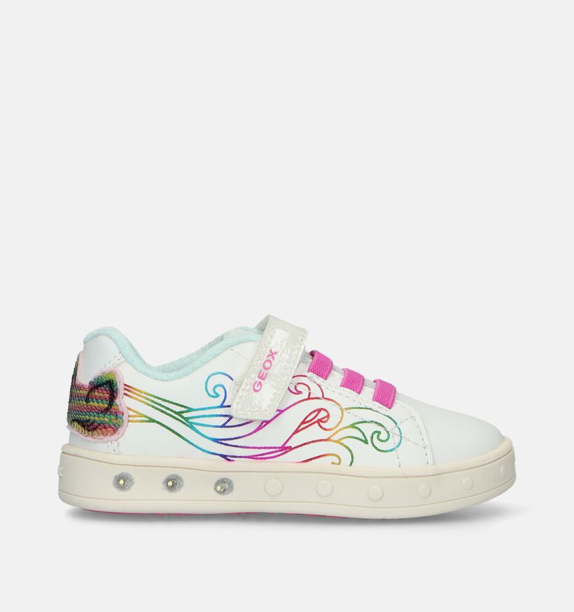 Geox Skylin Witte Sneakers met unicorn voor meisjes (335795) - geschikt voor steunzolen