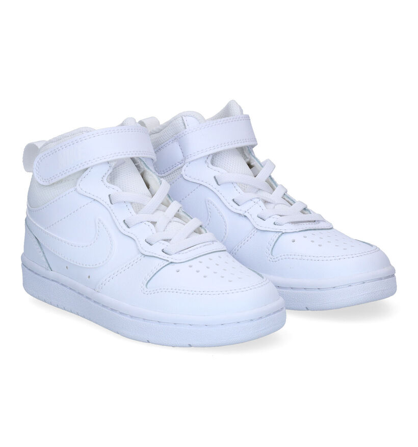 Nike Court Borough Mid 2 PS Baskets en Blanc en cuir (299892)