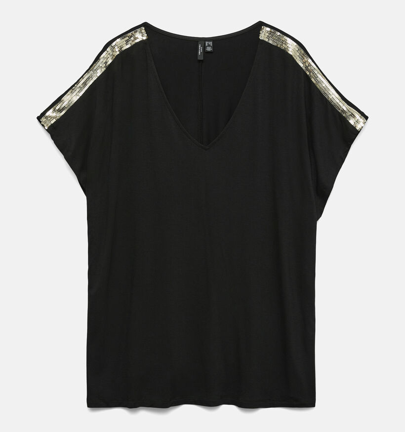 Vero Moda Curve Henna Zwarte T-shirt voor dames (366403)