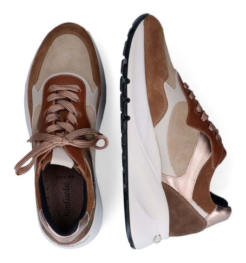 NeroGiardini Cognac Sneakers voor dames (314538) - geschikt voor steunzolen
