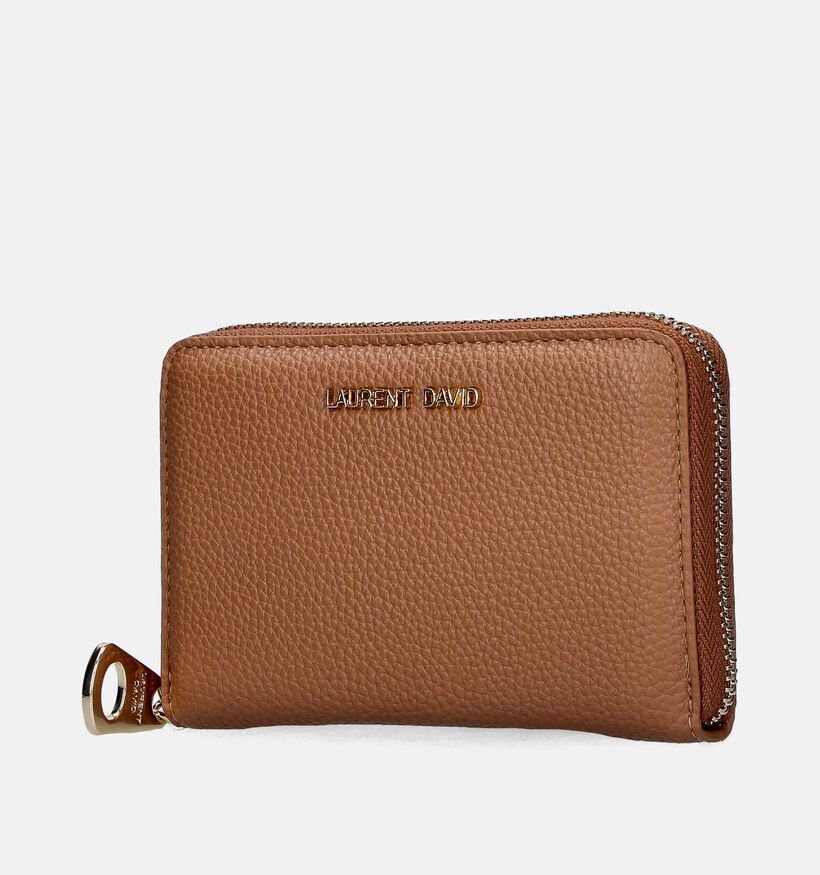 Laurent David Nos 001 Porte-monnaie zippé en Cognac pour femmes (351292)