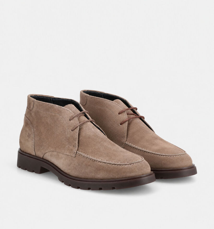 Berkelmans Baro Taupe Geklede Veterschoenen voor heren (379059) - geschikt voor steunzolen