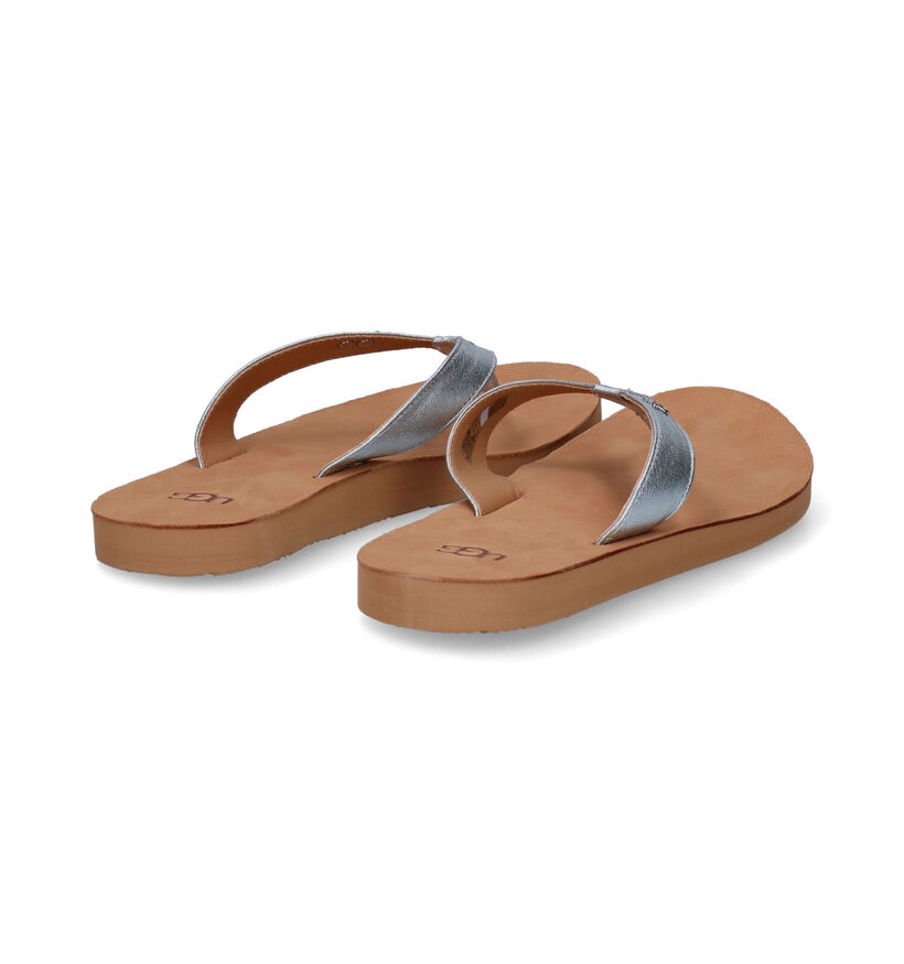 UGG Tawney Logo Zilveren Teenslippers in leer (303417)