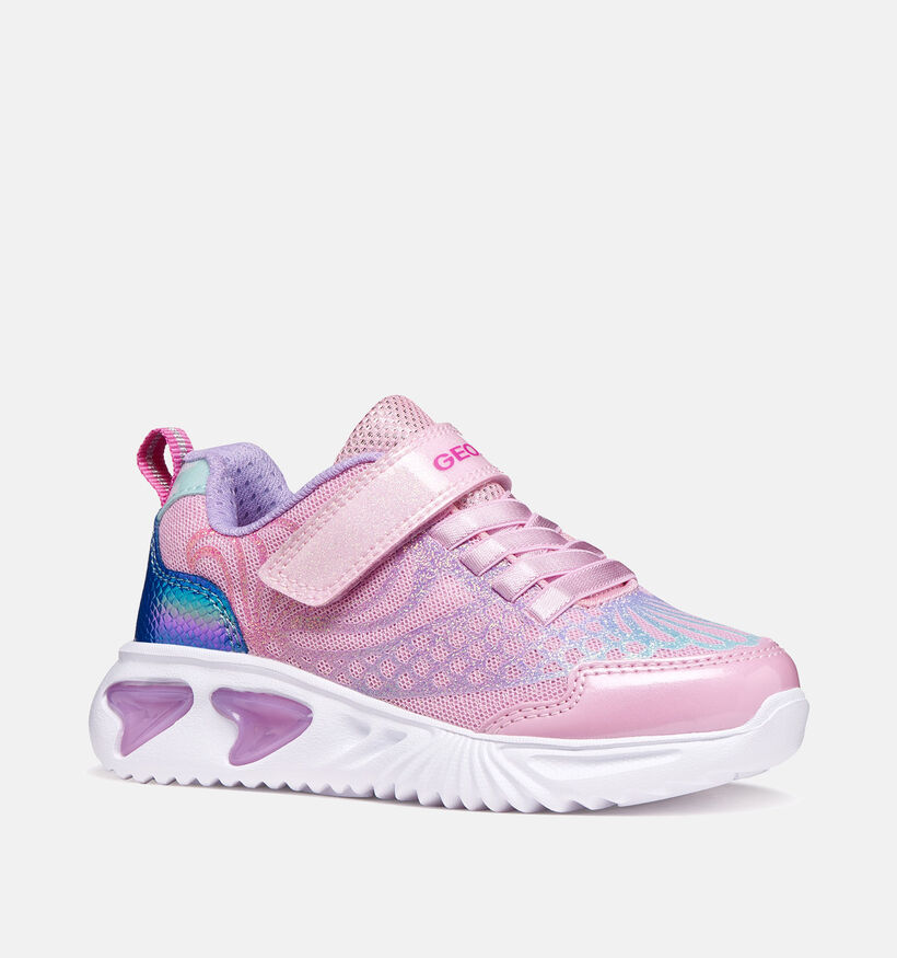 Geox Assister Roze Sneakers met Lichtjes voor meisjes (370123) - geschikt voor steunzolen