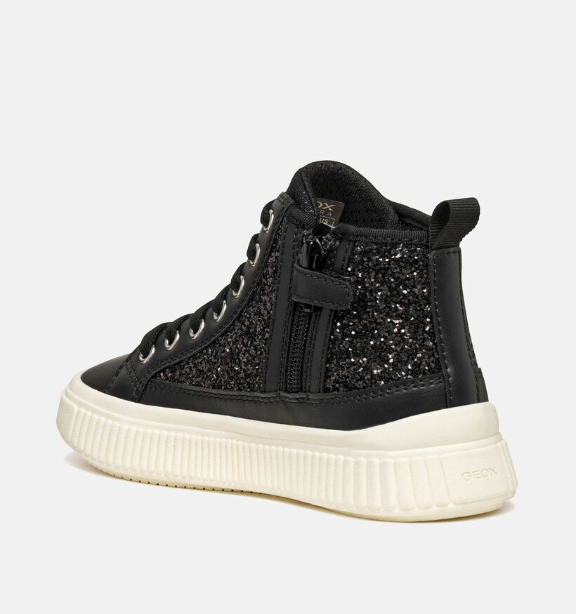 Geox Laquinny Zwarte Sneakers Glitter voor meisjes (361919) - geschikt voor steunzolen