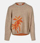 Orfeo Hermione Beige Trui met Palmbomen voor dames (371926)