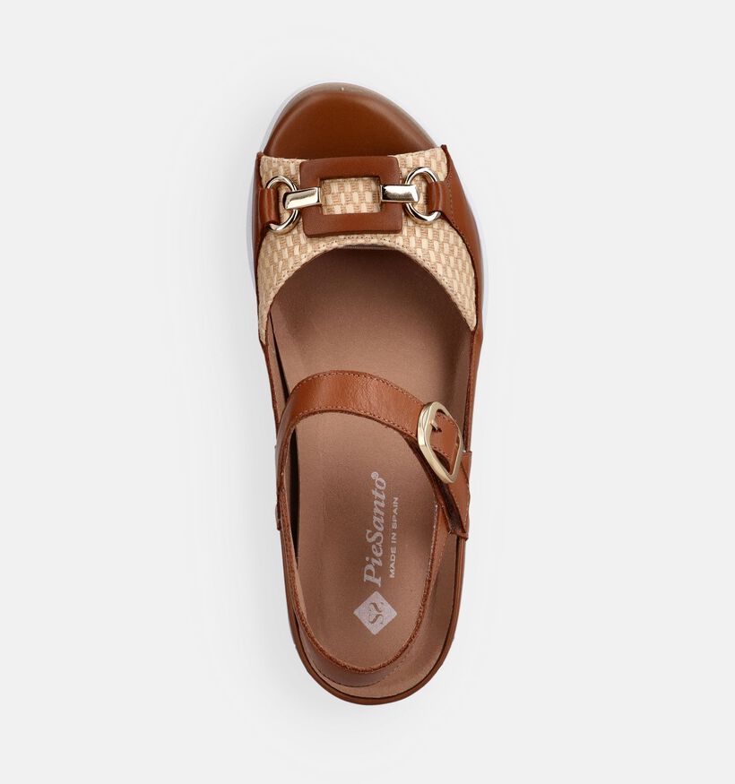 Piesanto Cognac Sleehak Sandalen voor Steunzolen voor dames (373790) - geschikt voor steunzolen