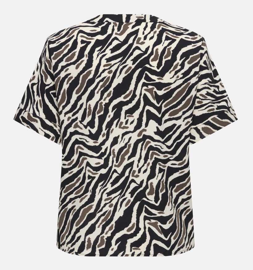 ONLY Carmakoma Elite Zwarte/Bruine Blouse voor dames (375065)