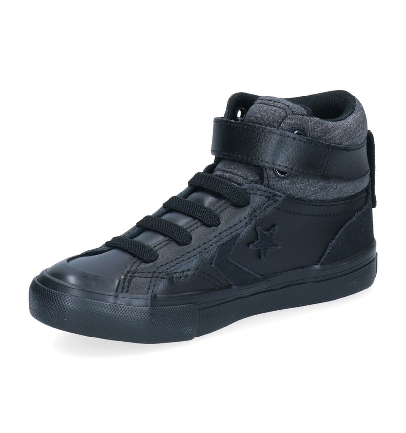 Converse Pro Blaze Strap HI Baskets en Noir pour garçons (293598) - pour semelles orthopédiques