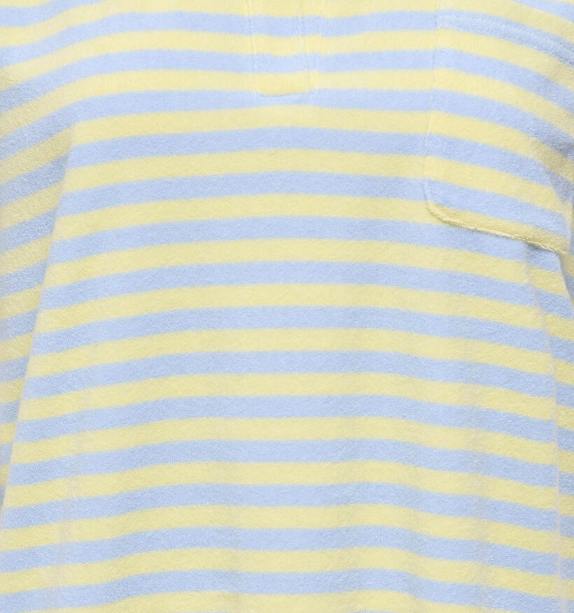 JDY Terry Collar T-shirt en Bleu/Jaune pour femmes (374849)