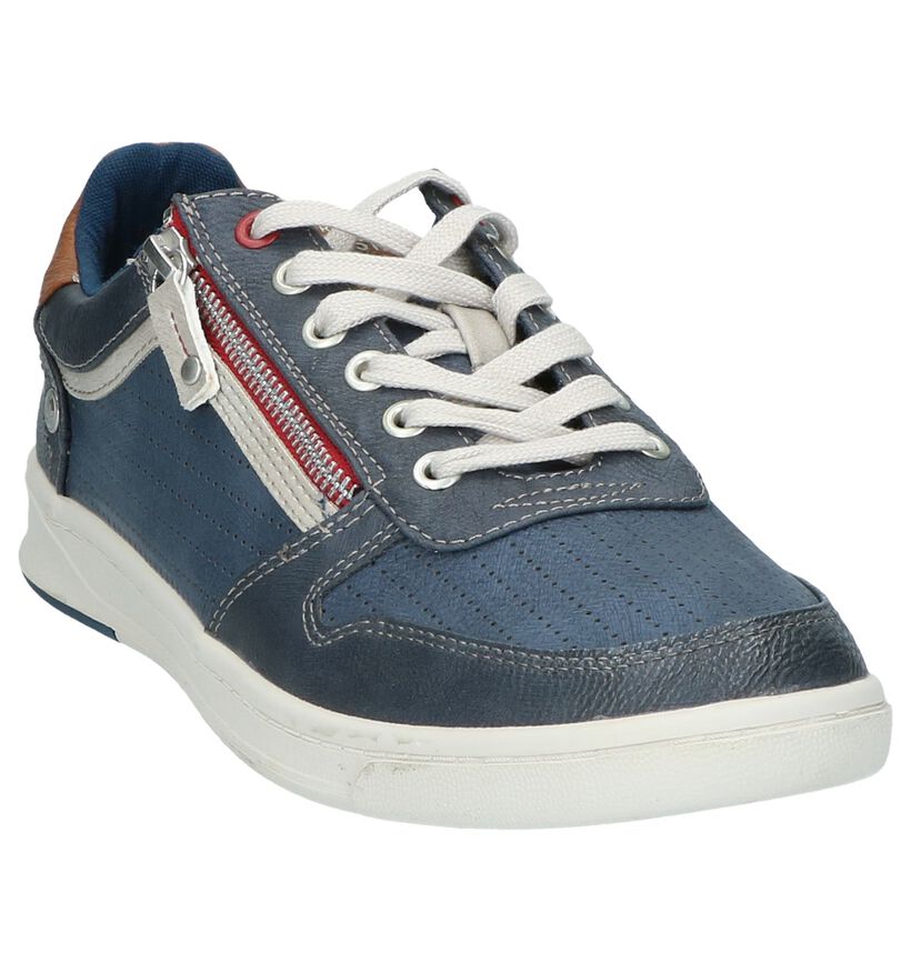 Mustang Donkerblauwe Casual Veterschoenen in kunstleer (240266)