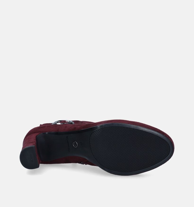 Tamaris Bordeaux Enkellaarzen met hak voor dames (346632)