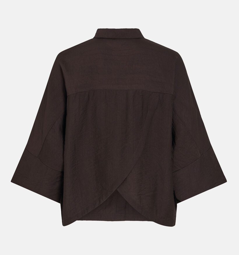 Vila Sara Back Detail Chemise en Marron fonc&eacute; pour femmes (379770)