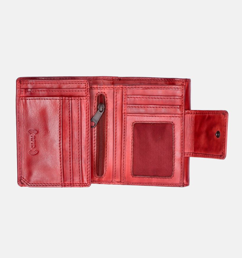 Bear Design Porte-monnaie à rabat en Rouge pour femmes (358868)