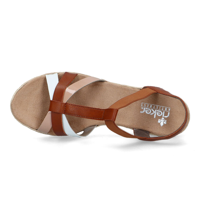 Rieker Cognac Sandalen met sleehak voor dames (339120)