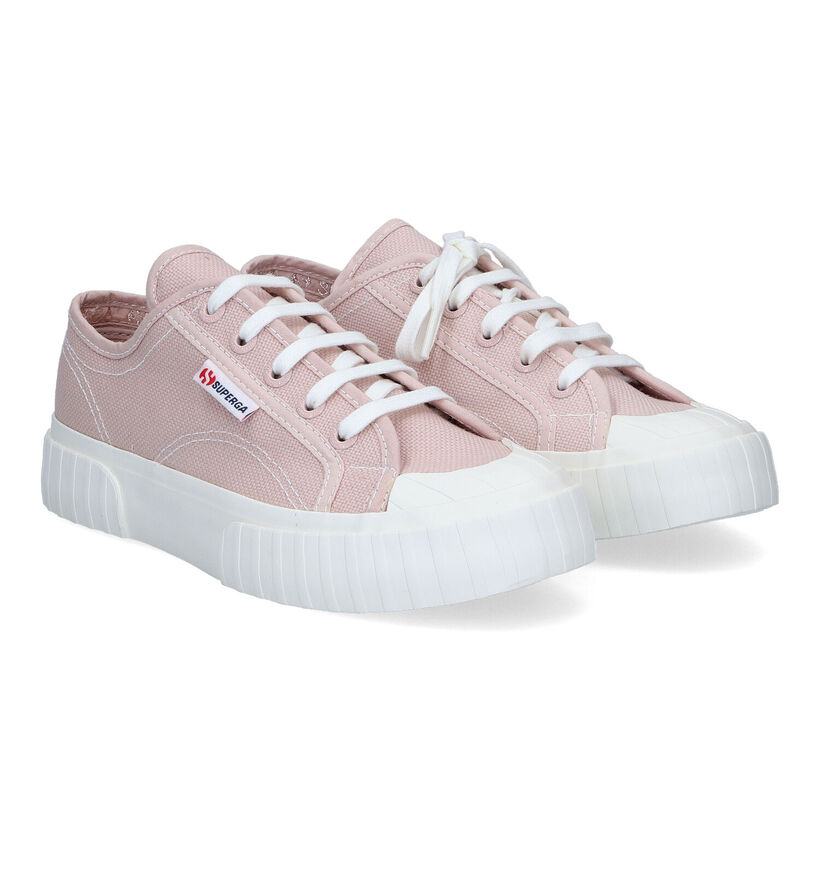 Superga Stripe Baskets en Rosé pour femmes (305729)