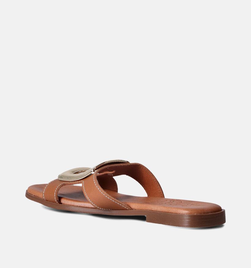 Oh My Sandals Cognac Platte slippers voor dames (357777)