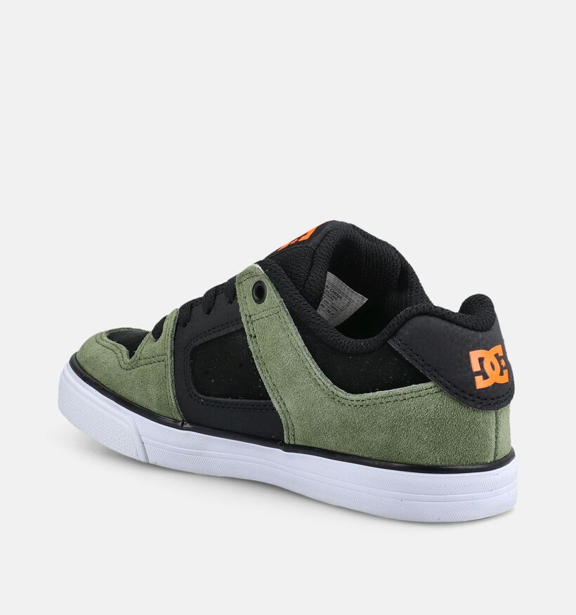 DC Shoes Pure Dark Olive Low Baskets en Vert kaki/Noir pour gar&ccedil;ons (376204)