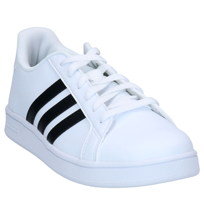 adidas Grand Court K Witte Sneakers voor jongens (307966) - geschikt voor steunzolen