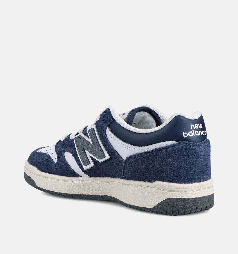 New Balance 480 Baskets en Bleu fonc&eacute;/Blanc pour gar&ccedil;ons (366226) - pour semelles orthop&eacute;diques