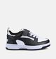Puma Rebound V6 Baskets en Noir/Blanc pour filles, gar&ccedil;ons (366648) - pour semelles orthop&eacute;diques