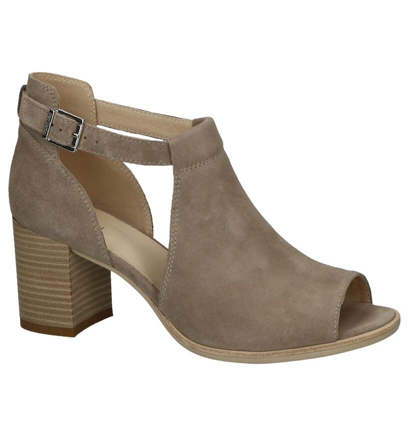 Taupe Enkelpumps NeroGiardini in daim (259894)